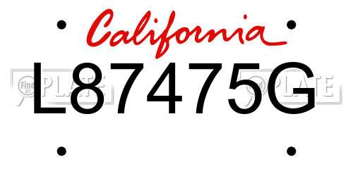 L87475G California License Plate