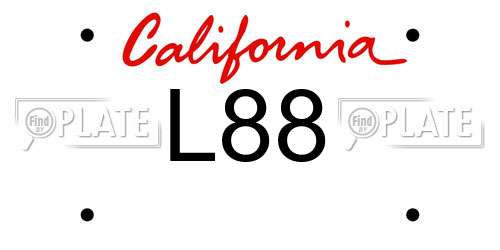 L88 California License Plate
