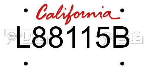 L88115B California License Plate
