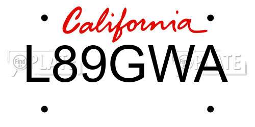 L89GWA California License Plate