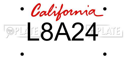L8A24 California License Plate