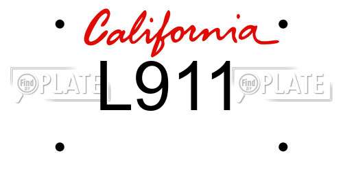 L911 California License Plate