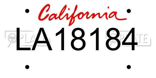 LA18184 California License Plate