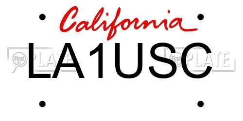 LA1USC California License Plate