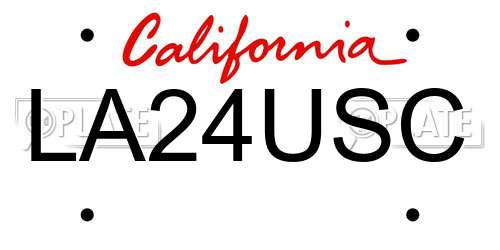 LA24USC California License Plate