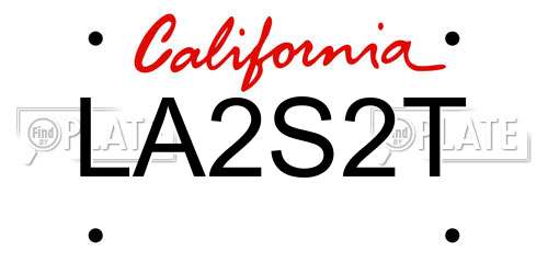 LA2S2T California License Plate