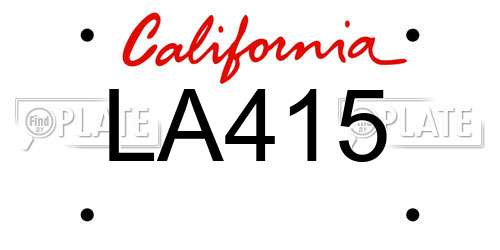 LA415 California License Plate