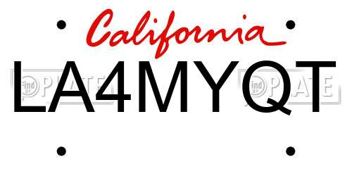 LA4MYQT California License Plate