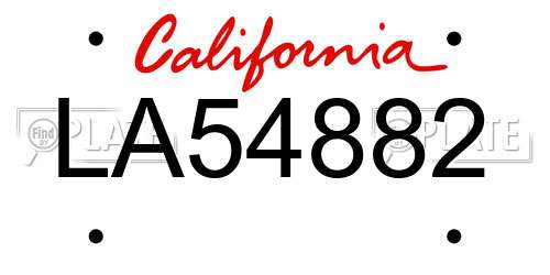 LA54882 California License Plate