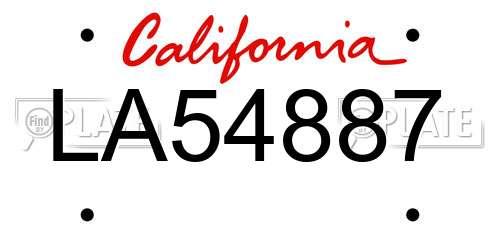 LA54887 California License Plate