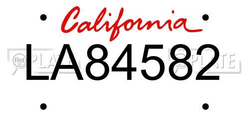LA84582 California License Plate