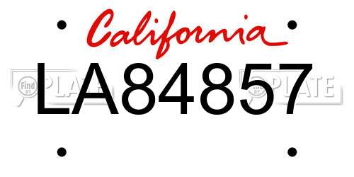 LA84857 California License Plate