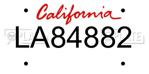 LA84882 California License Plate