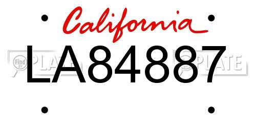 LA84887 California License Plate