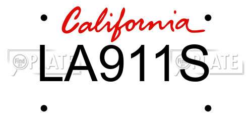 LA911S California License Plate
