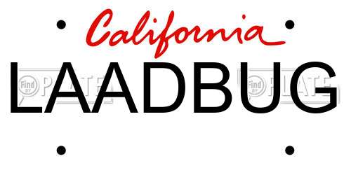 LAADBUG California License Plate