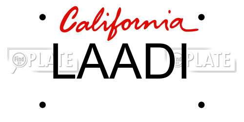 LAADI California License Plate