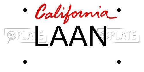 LAAN California License Plate