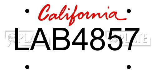 LAB4857 California License Plate