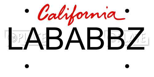 LABABBZ California License Plate