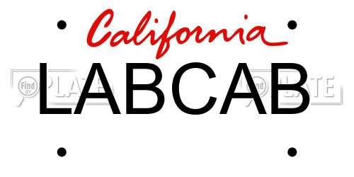 LABCAB California License Plate