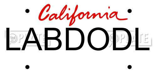 LABDODL California License Plate