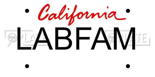 LABFAM California License Plate