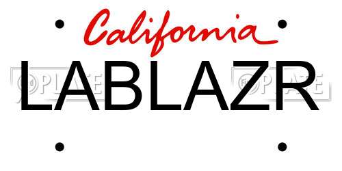 LABLAZR California License Plate