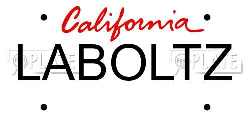 LABOLTZ California License Plate