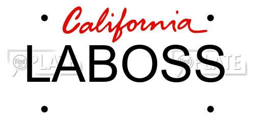 LABOSS California License Plate
