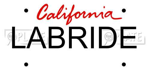 LABRIDE California License Plate