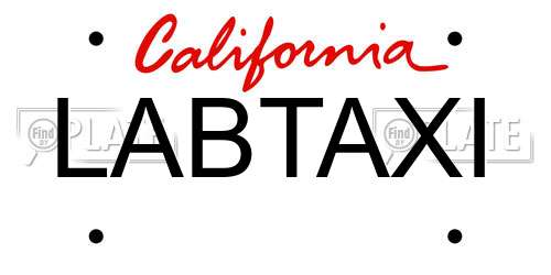LABTAXI California License Plate