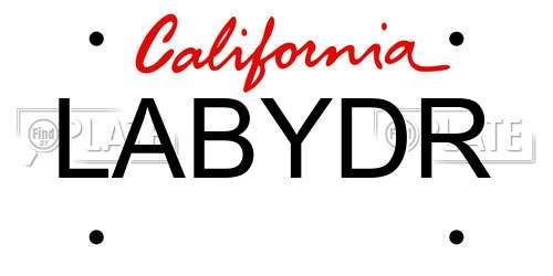 LABYDR California License Plate