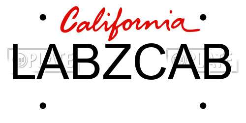 LABZCAB California License Plate
