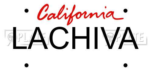 LACHIVA California License Plate