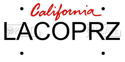 LACOPRZ California License Plate
