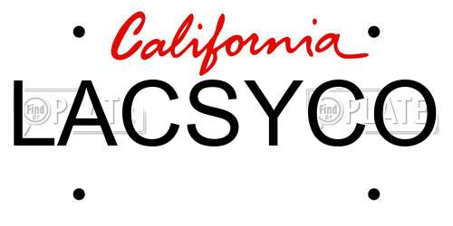 LACSYCO California License Plate
