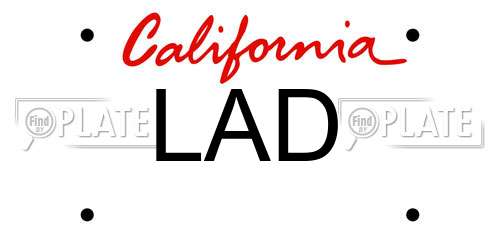 LAD California License Plate