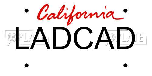 LADCAD California License Plate