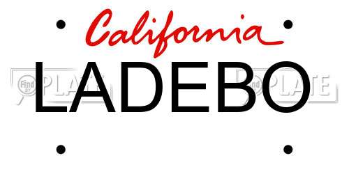 LADEBO California License Plate