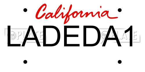LADEDA1 California License Plate