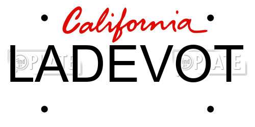 LADEVOT California License Plate