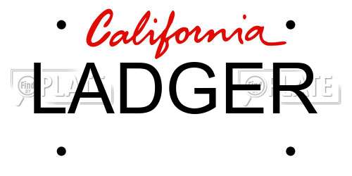 LADGER California License Plate