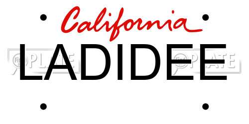 LADIDEE California License Plate