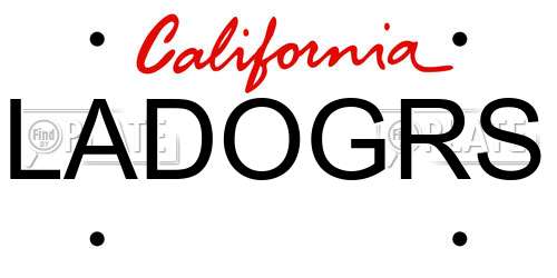 LADOGRS California License Plate