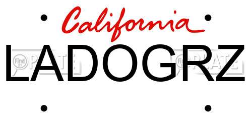 LADOGRZ California License Plate