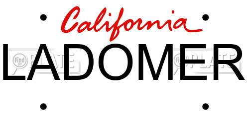 LADOMER California License Plate