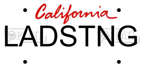 LADSTNG California License Plate