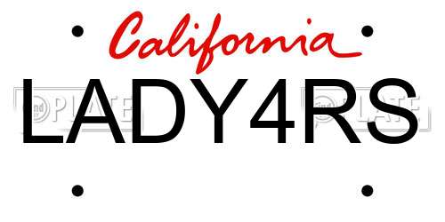 LADY4RS California License Plate