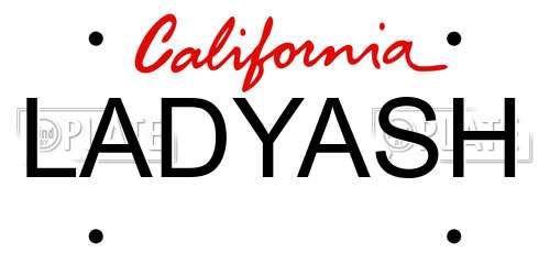 LADYASH California License Plate